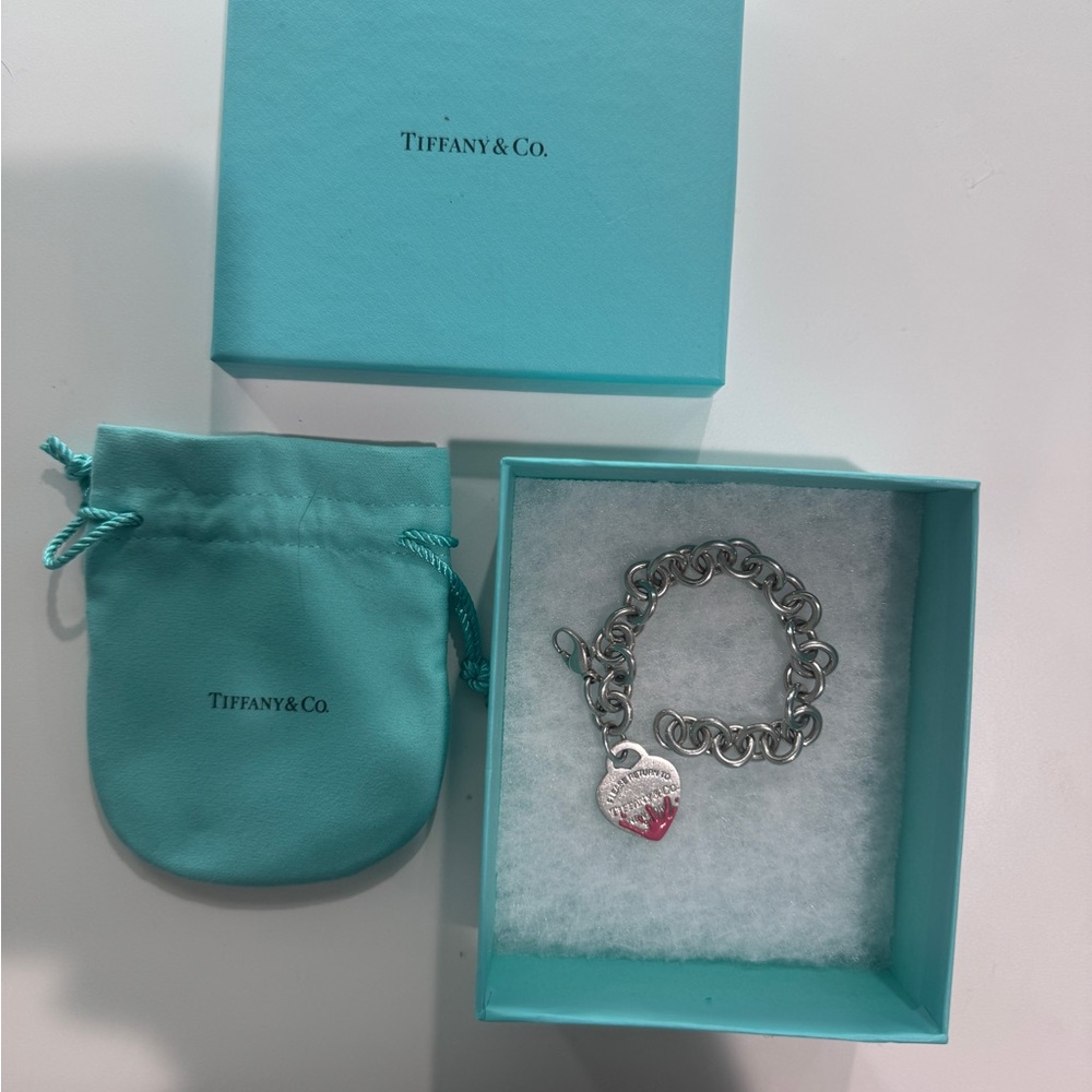 Tiffany & Co. Silver Bracelet with Heart Charm